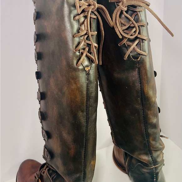 Freebird Boots - Rylan - Cognac Multi - Size 8 - Tall Lace Up Leather Boots - Picture 6 of 16